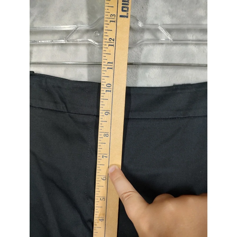 Loft Womens Black Cropped Straight Leg Career Trousers Pants Size 10‎ Stretch